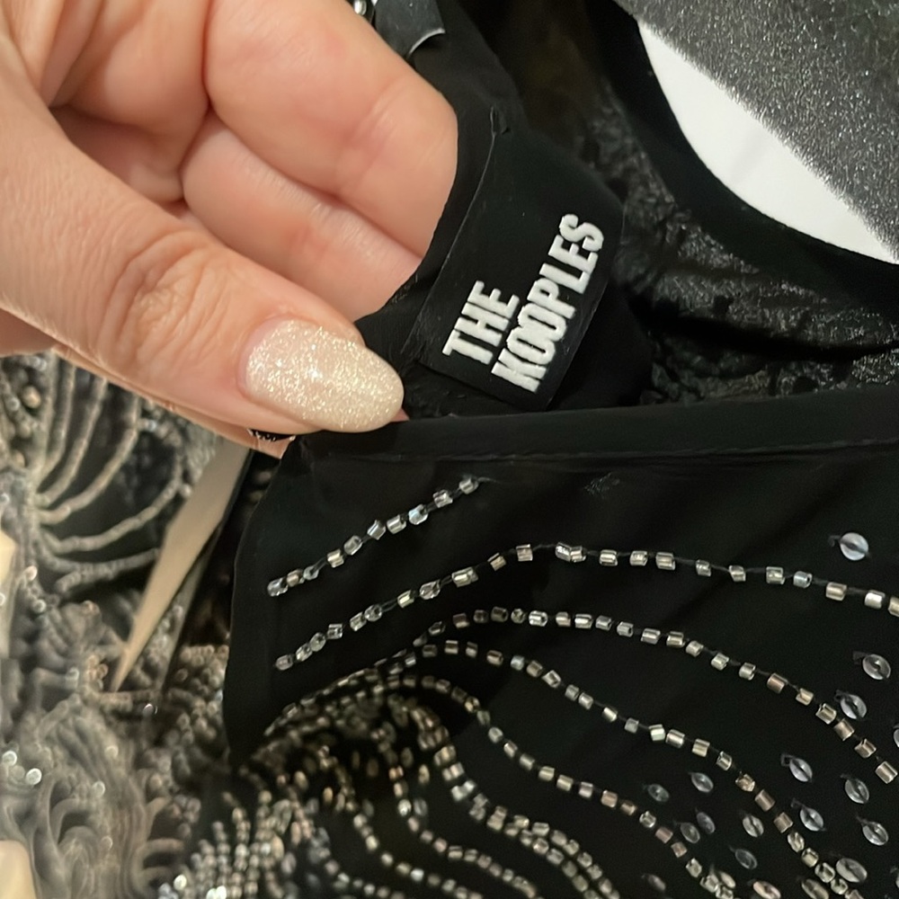 NWT The Kooples Black Sequin Mini Dress - Size 2 - Picture 8 of 14